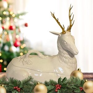 Vinatge Stag or Reindeer tureen by Mottahedeh for your holiday table centerpiece